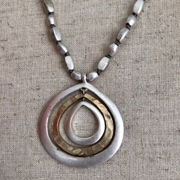 Kenneth Cole Silver & Gold Pendant Necklace - Picture 2 of 4